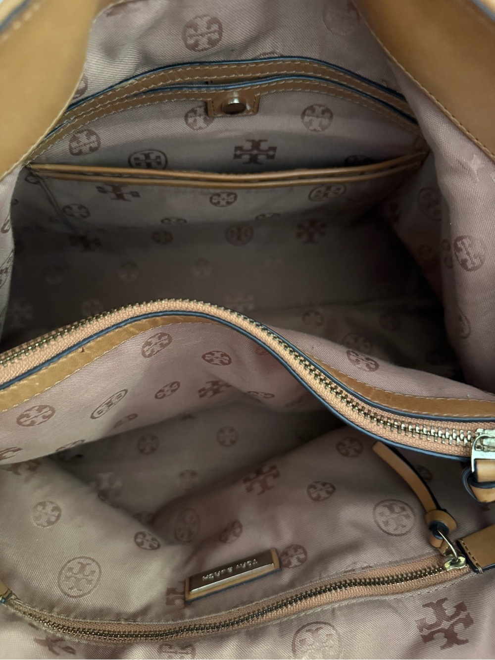 Tory Burch Tan Woven Leather Satchel with Pink & Cream Tassels - Picture 5 of 8